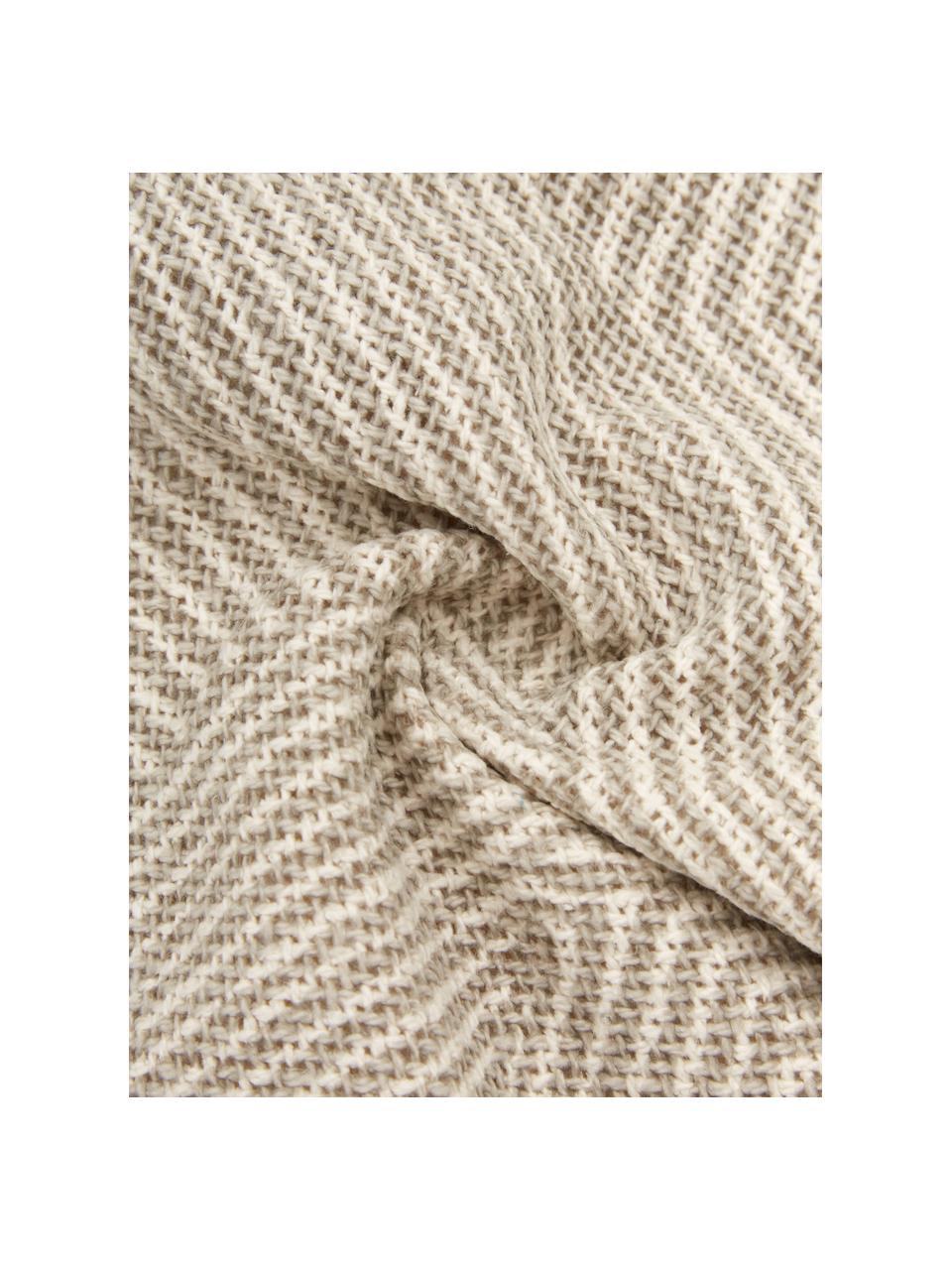 Kissenhülle Nadia mit grafischem Muster in Beige, 100%  Baumwolle, Cremeweiß, Beige, B 30 x L 50 cm