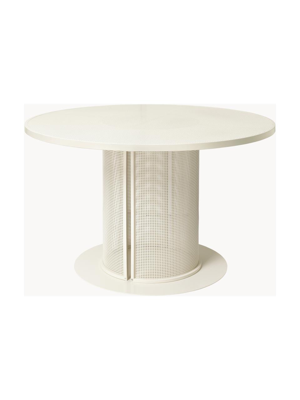 Table de jardin ronde Bauhaus, Acier, revêtement par poudre, Blanc crème, Ø 120 x haut. 73 cm