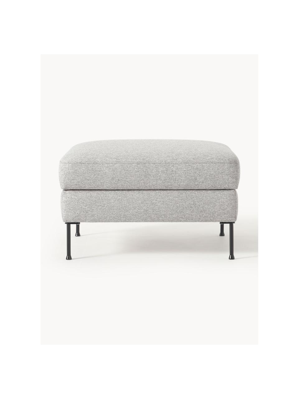 Pouf avec rangement Cucita, Tissu gris, larg. 75 x prof. 65 cm