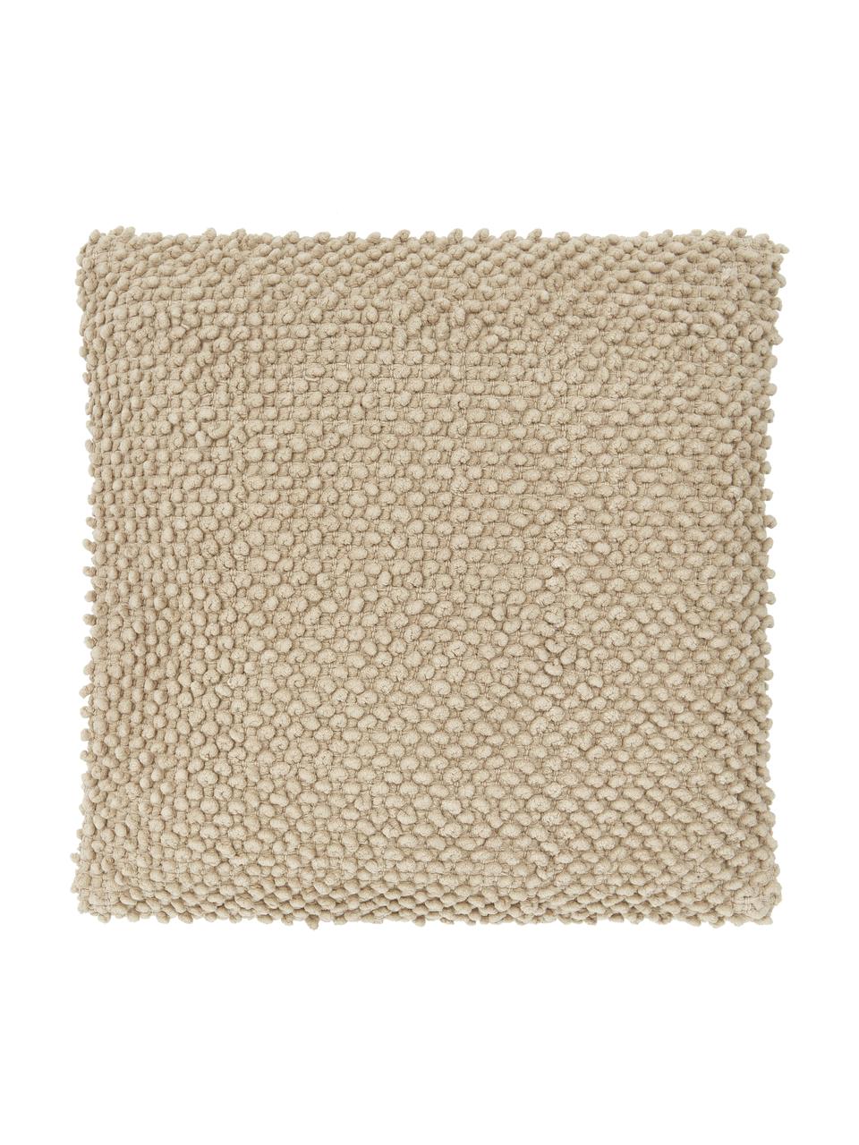 Povlak na polštář se strukturovaným povrchem Indi, 100 % bavlna, Taupe, Š 45 cm, D 45 cm