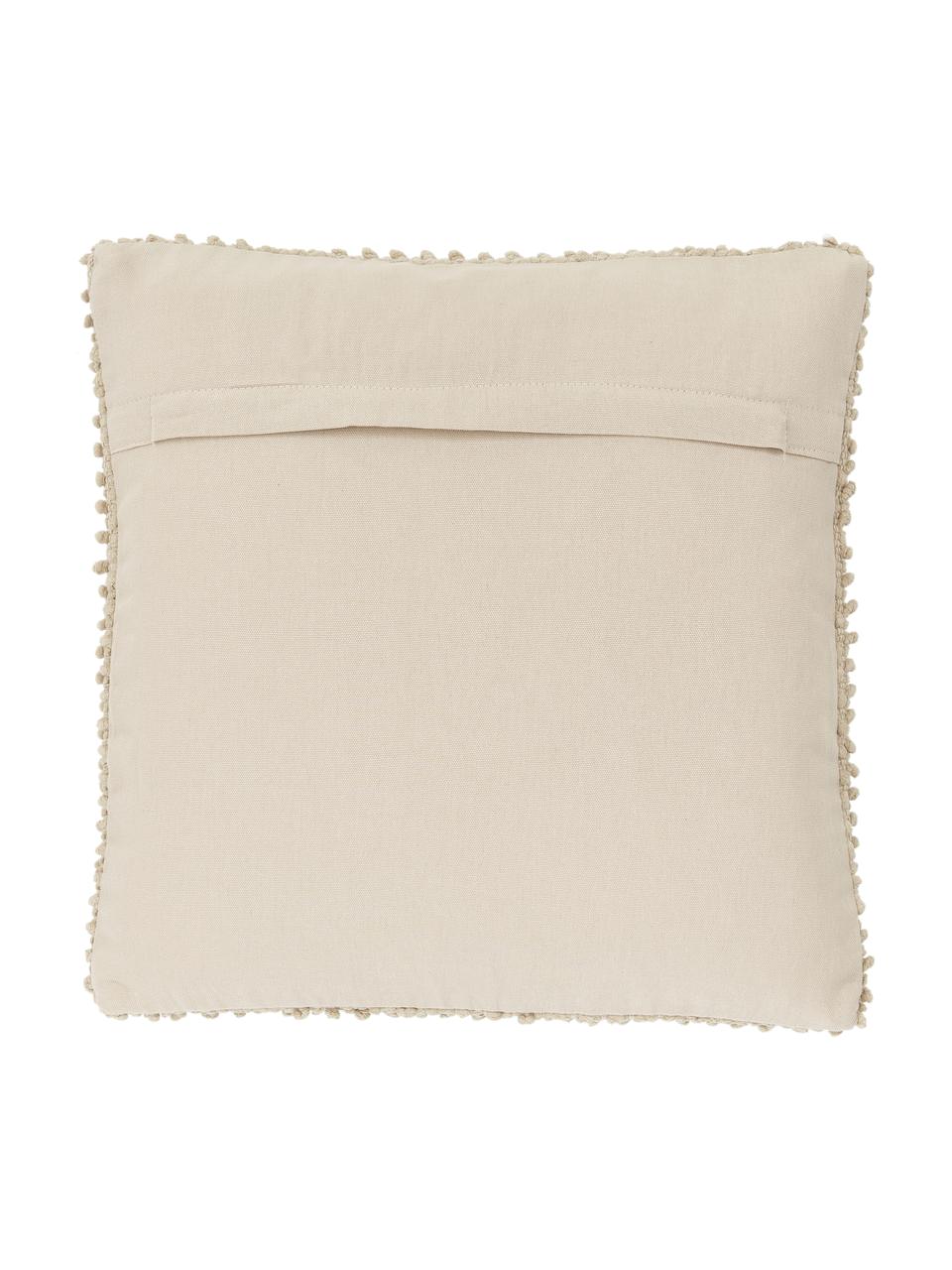 Housse de coussin 45x45 taupe Indi, 100 % coton, Taupe, larg. 45 x long. 45 cm