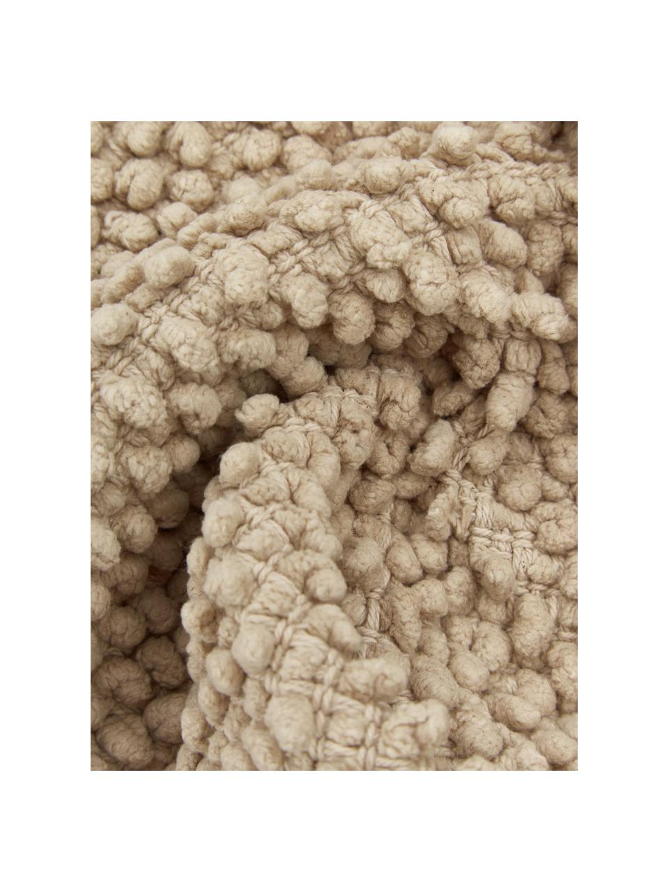 Povlak na polštář se strukturovaným povrchem Indi, 100 % bavlna, Taupe, Š 45 cm, D 45 cm