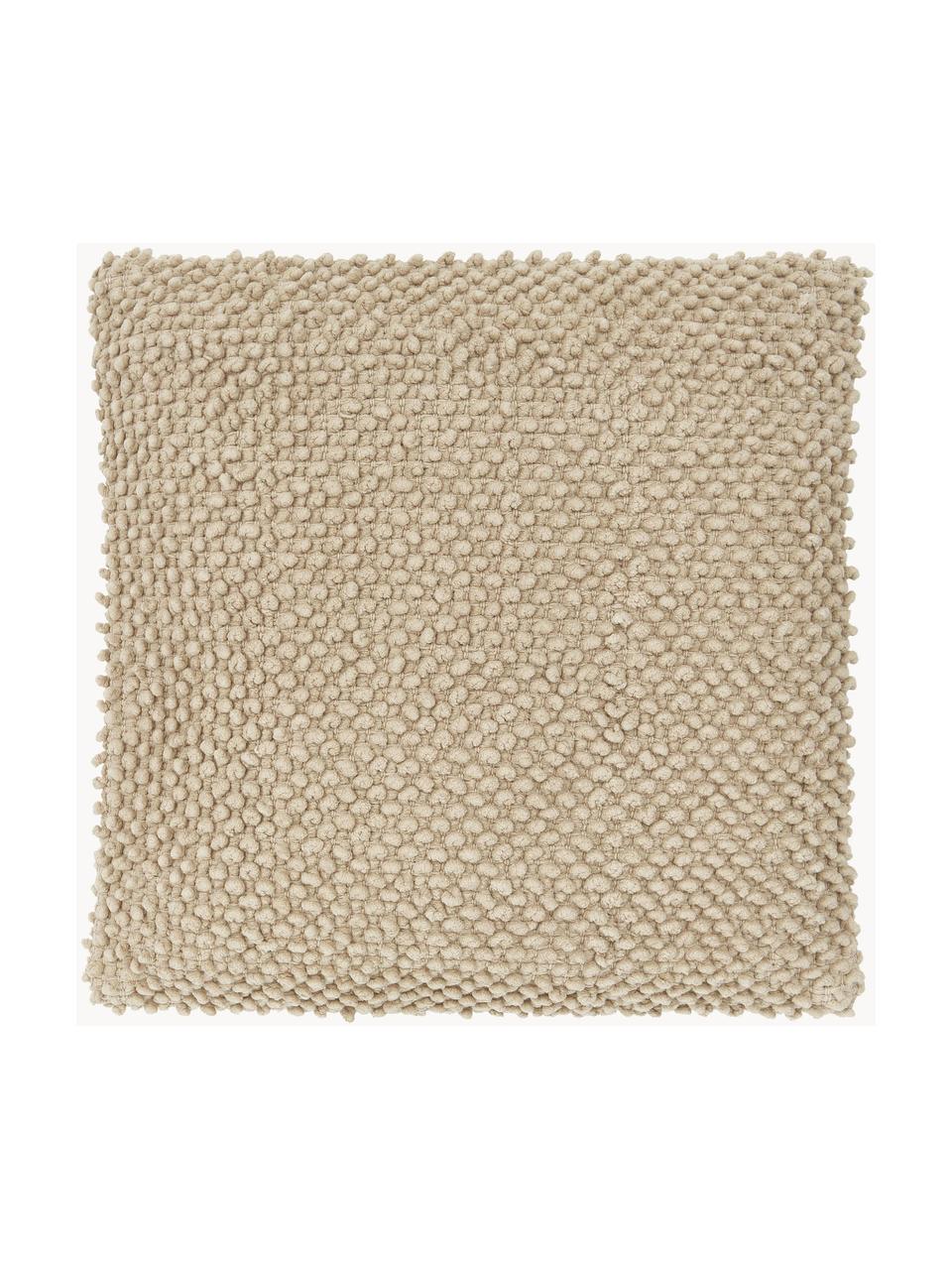 Kussenhoes Indi met gestructureerde oppervlak in taupe, 100% katoen, Taupe, B 45 x L 45 cm