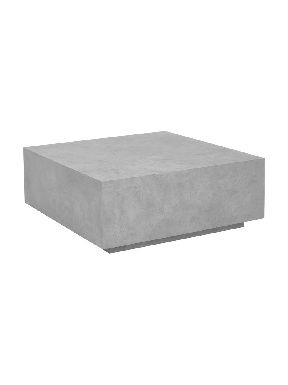 Zwevende salontafel Lesley in beton optiek, MDF bekleed met melaminefolie, massief mangohout, Grijs, betonkleurig, 90 x 35 cm