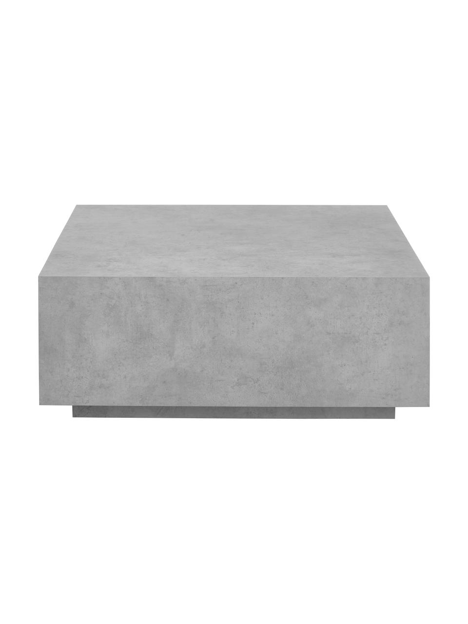 Konferenční stolek v betonovém vzhledu Lesley, MDF deska (dřevovláknitá deska střední hustoty) pokrytá melaminovou fólií, mangové dřevo, Šedá, vzhled betonu, matná, Š 90 cm, H 90 cm