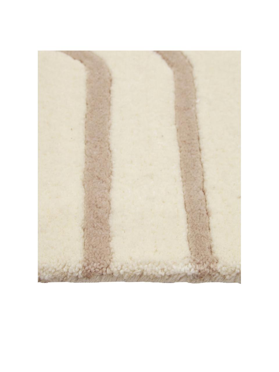 Handgetufteter Wollteppich Arne, Flor: Wolle, Beige, Cremeweiß, B 80 x L 150 cm (Größe XS)