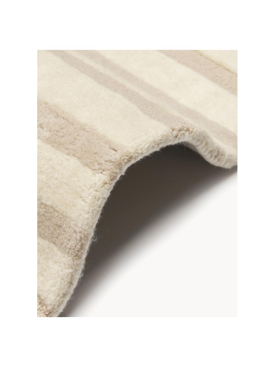 Tapis en laine tufté main Arne, Beige, blanc crème, larg. 80 x long. 150 cm (taille XS)