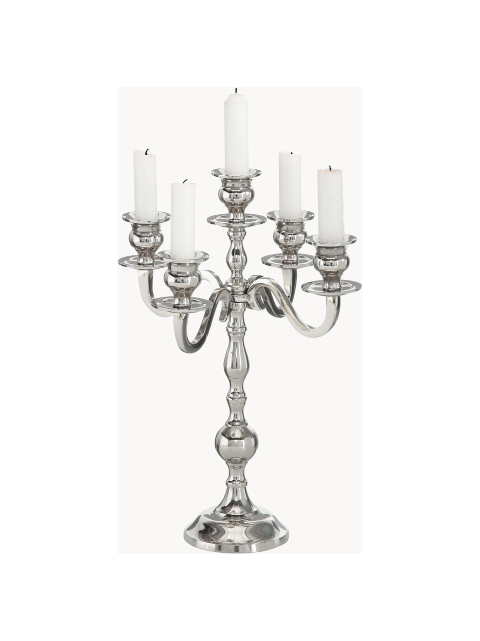 Candelabro clásico Classy, Metal, Plateado, 31 x 50 cm