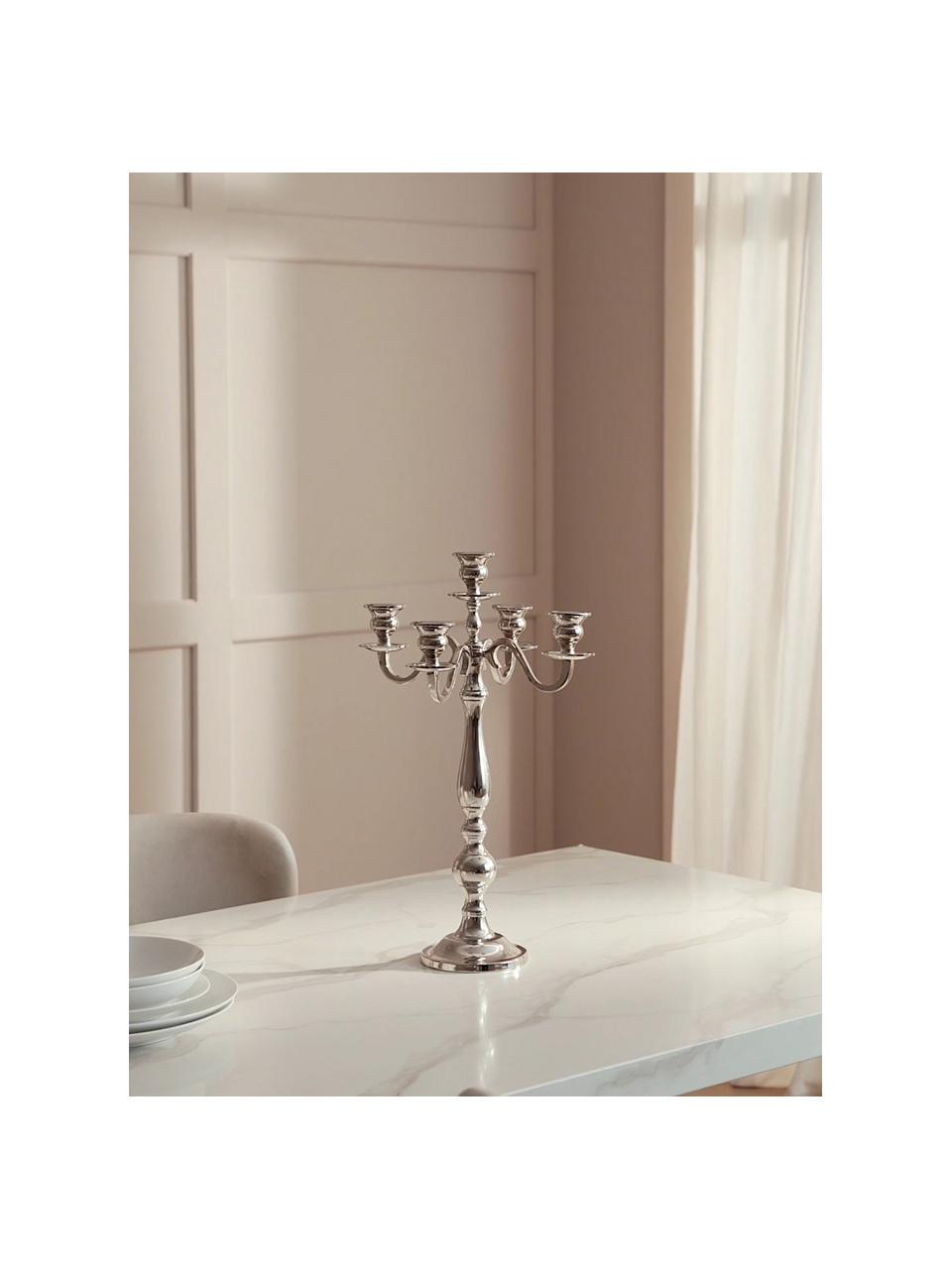 Candelabro clásico Classy, Metal, Plateado, 31 x 50 cm