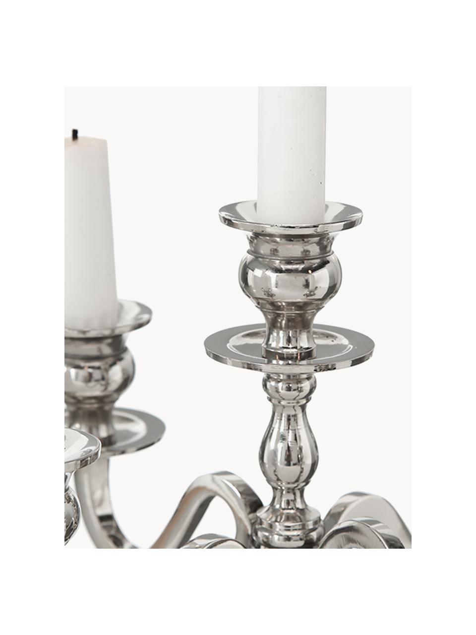 Candelabro classico argentato Classy II, Metallo rivestito, Argentato, 31 x 50 cm