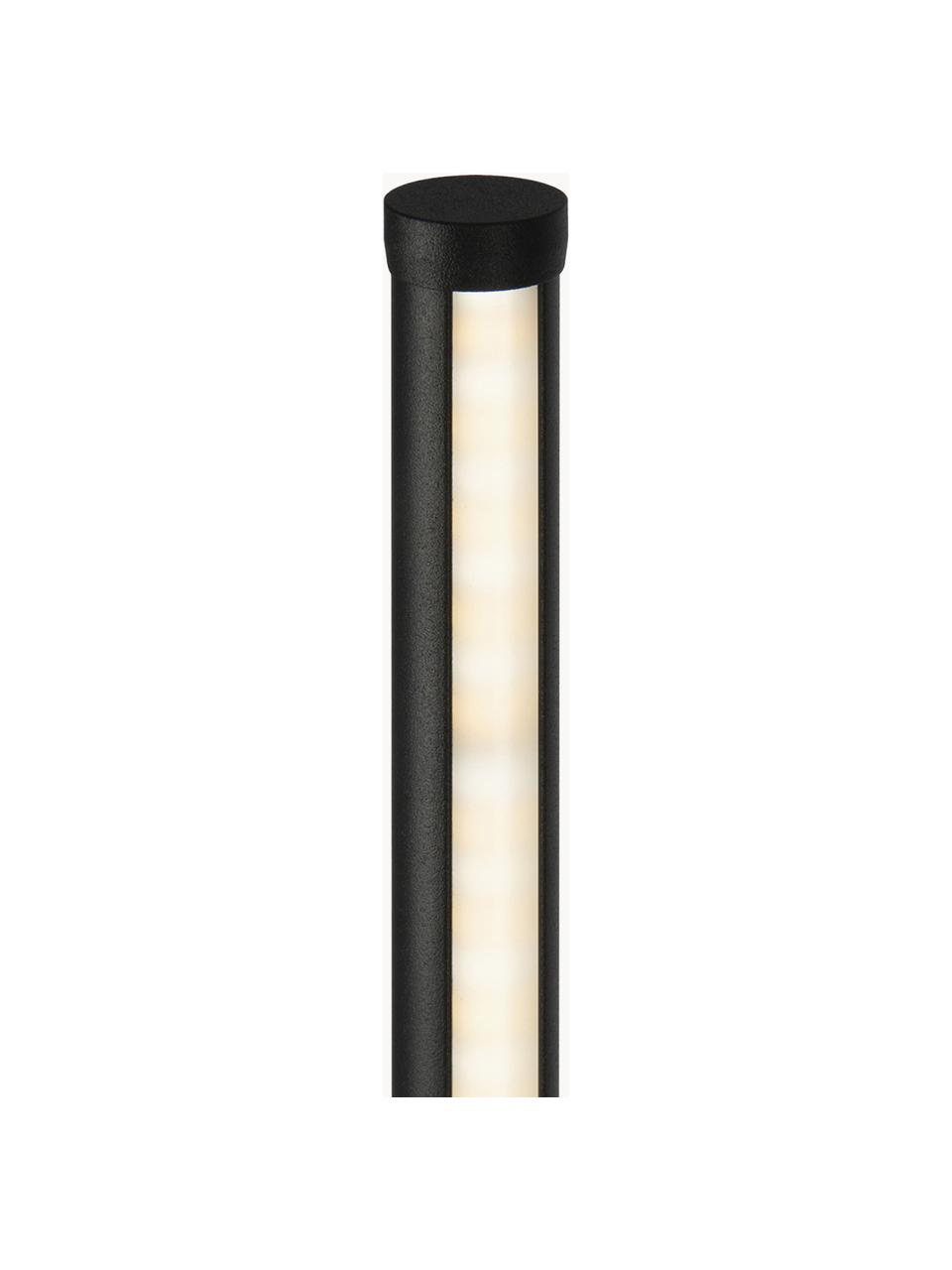 Stmievateľná stojacia LED lampa Flow, Potiahnutý kov, Čierna, V 145 cm