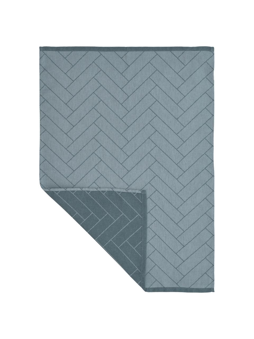 Baumwoll-Geschirrtücher Tiles in Blau, 2 Stück, 100% Baumwolle, Blautöne, B 50 x L 70 cm