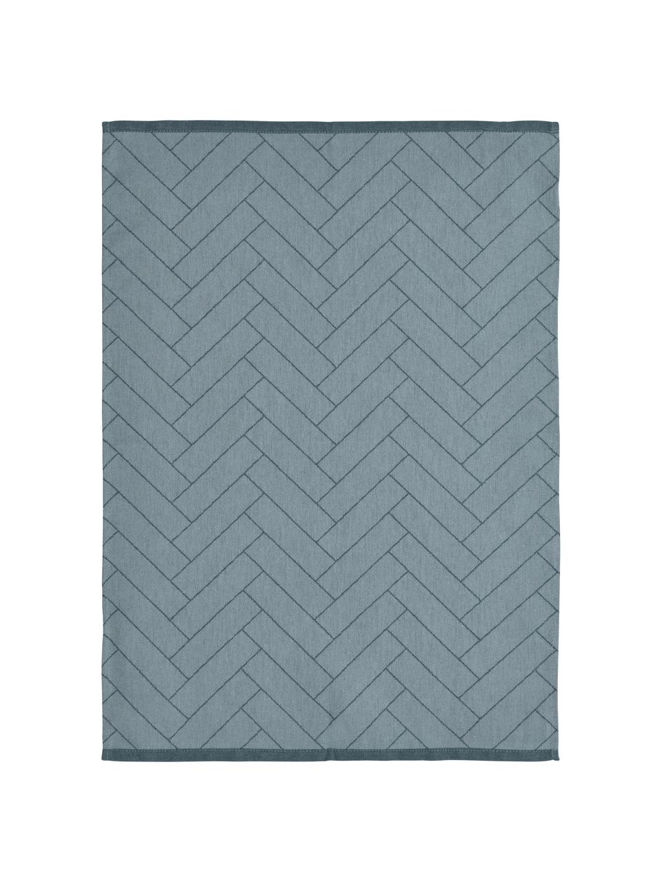 Baumwoll-Geschirrtücher Tiles in Blau, 2 Stück, 100% Baumwolle, Blautöne, B 50 x L 70 cm