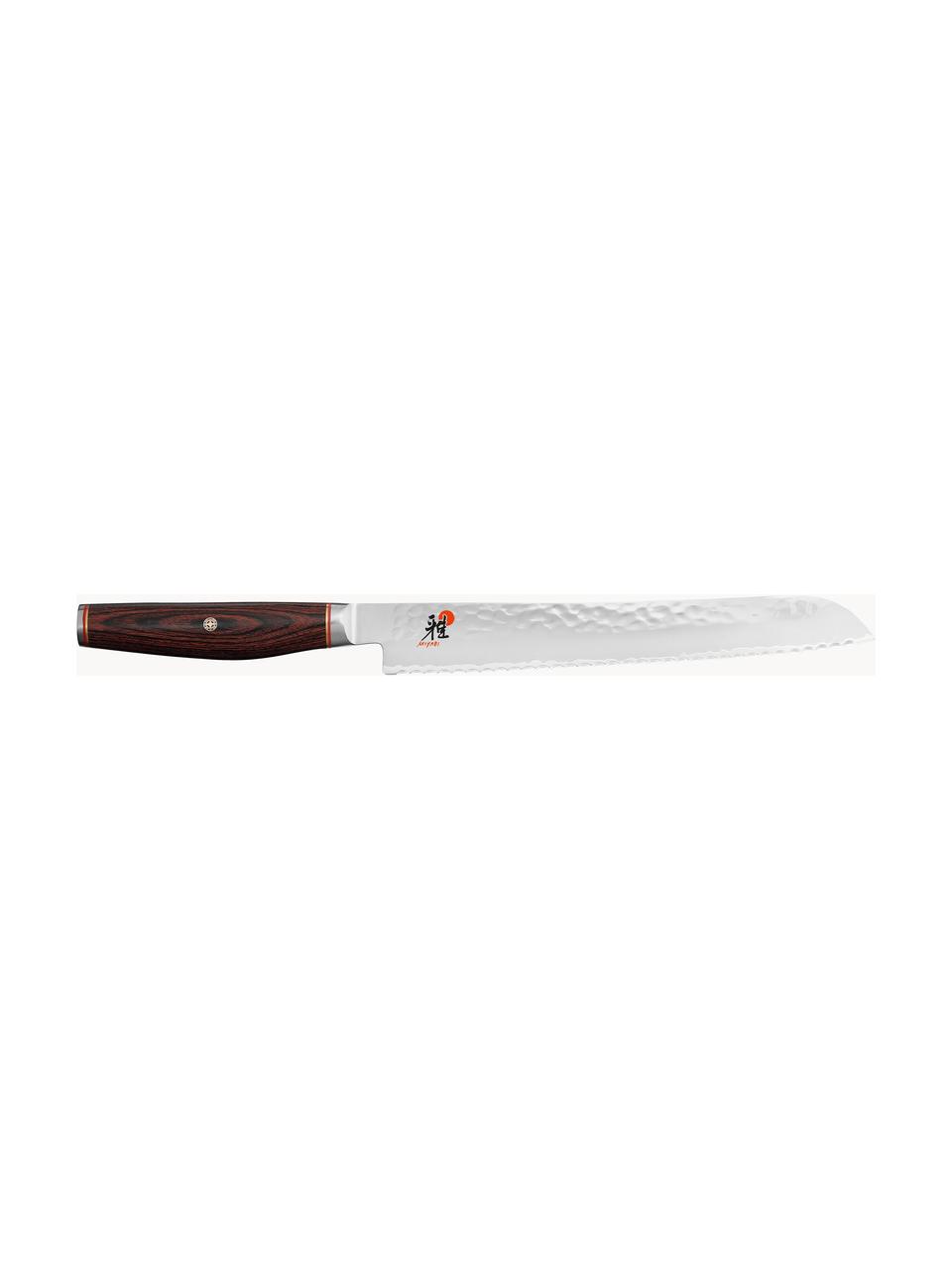 Nůž na chleba Miyabi, Stříbrná, tmavé dřevo, D 37 cm