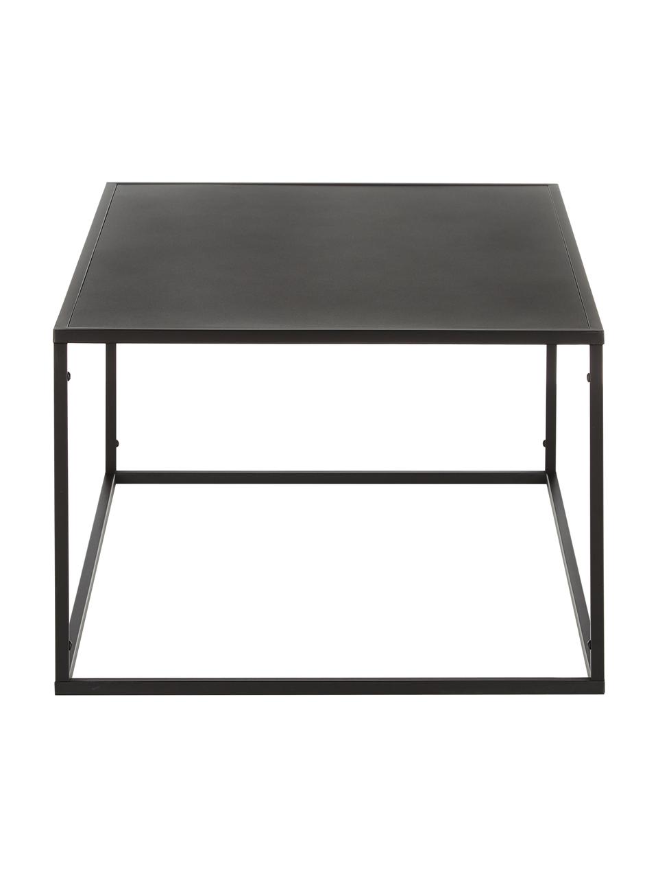 Tavolino da salotto in metallo nero Neptun, Metallo verniciato a polvere, Nero, Larg. 90 x Alt. 40 cm