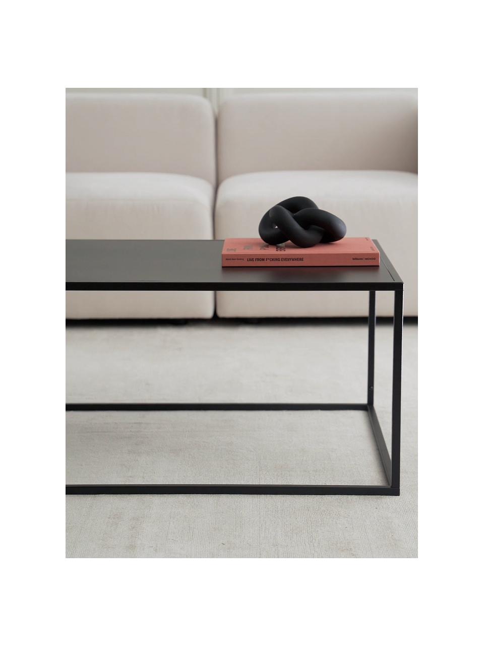 Metalen salontafel Neptun, Gepoedercoat metaal, Zwart, B 90 x D 60 cm