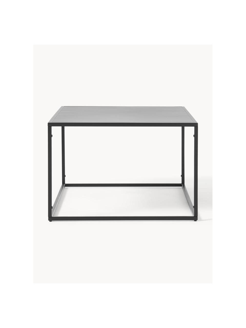 Tavolino da salotto in metallo Neptun, Metallo verniciato a polvere, Nero, Larg. 90 x Prof. 60 cm