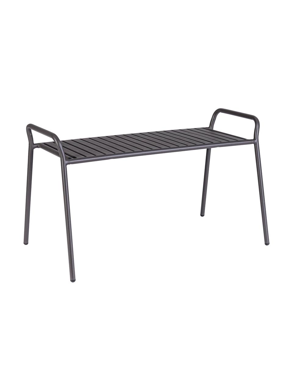 Banc de jardin noir empilable Dalya, Acier, revêtement par poudre, Noir, larg. 88 cm x haut. 51 cm