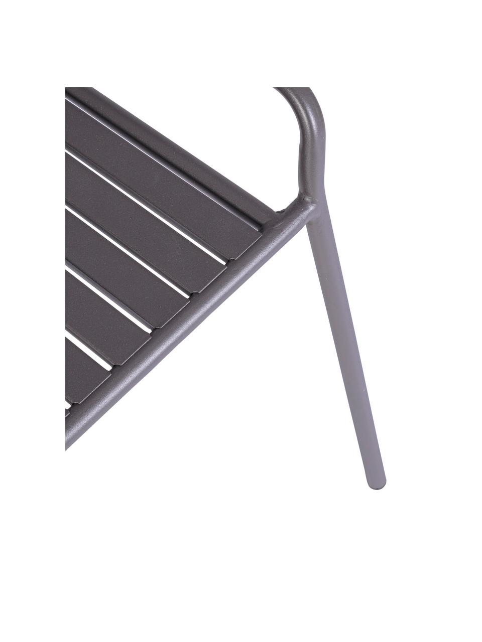 Banc de jardin noir empilable Dalya, Acier, revêtement par poudre, Noir, larg. 88 cm x haut. 51 cm