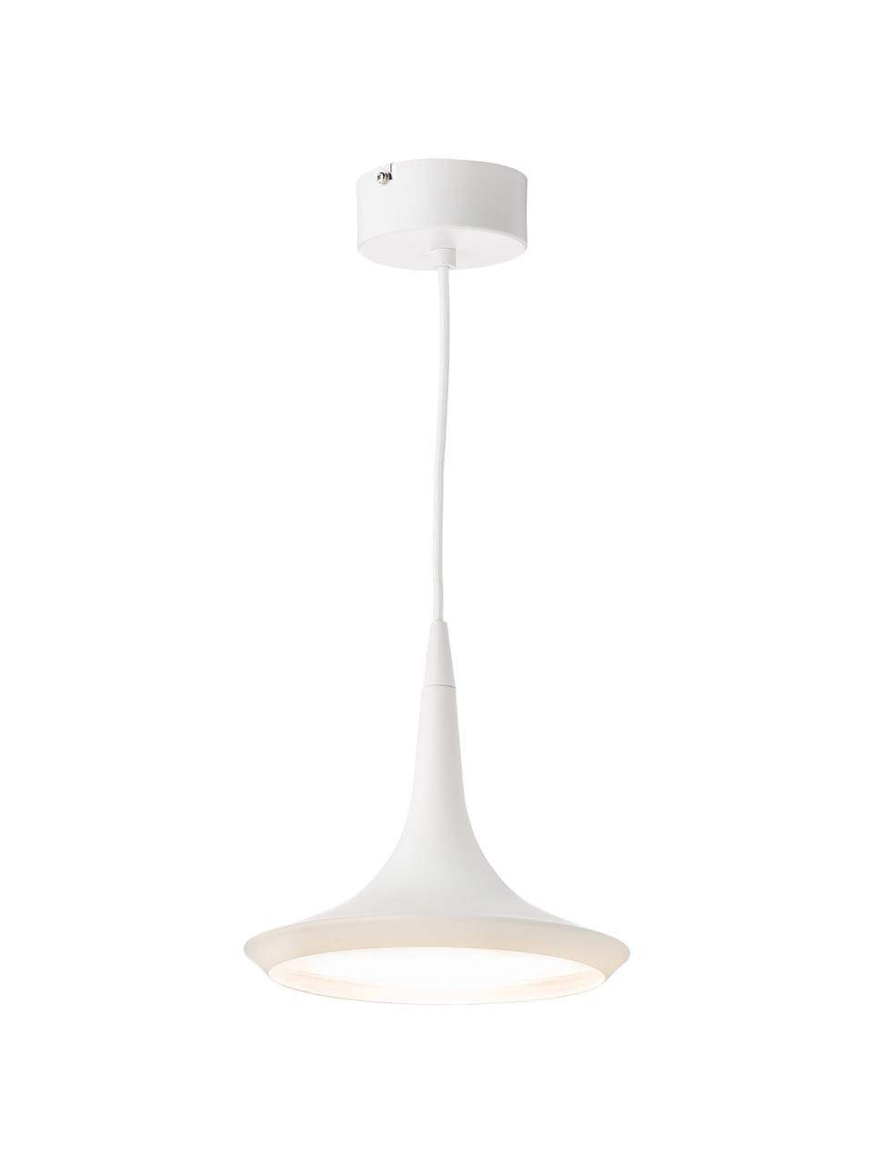Kleine LED hanglamp Swing, Lampenkap: metaal, Baldakijn: metaal, Wit, crèmekleurig, Ø 22 cm