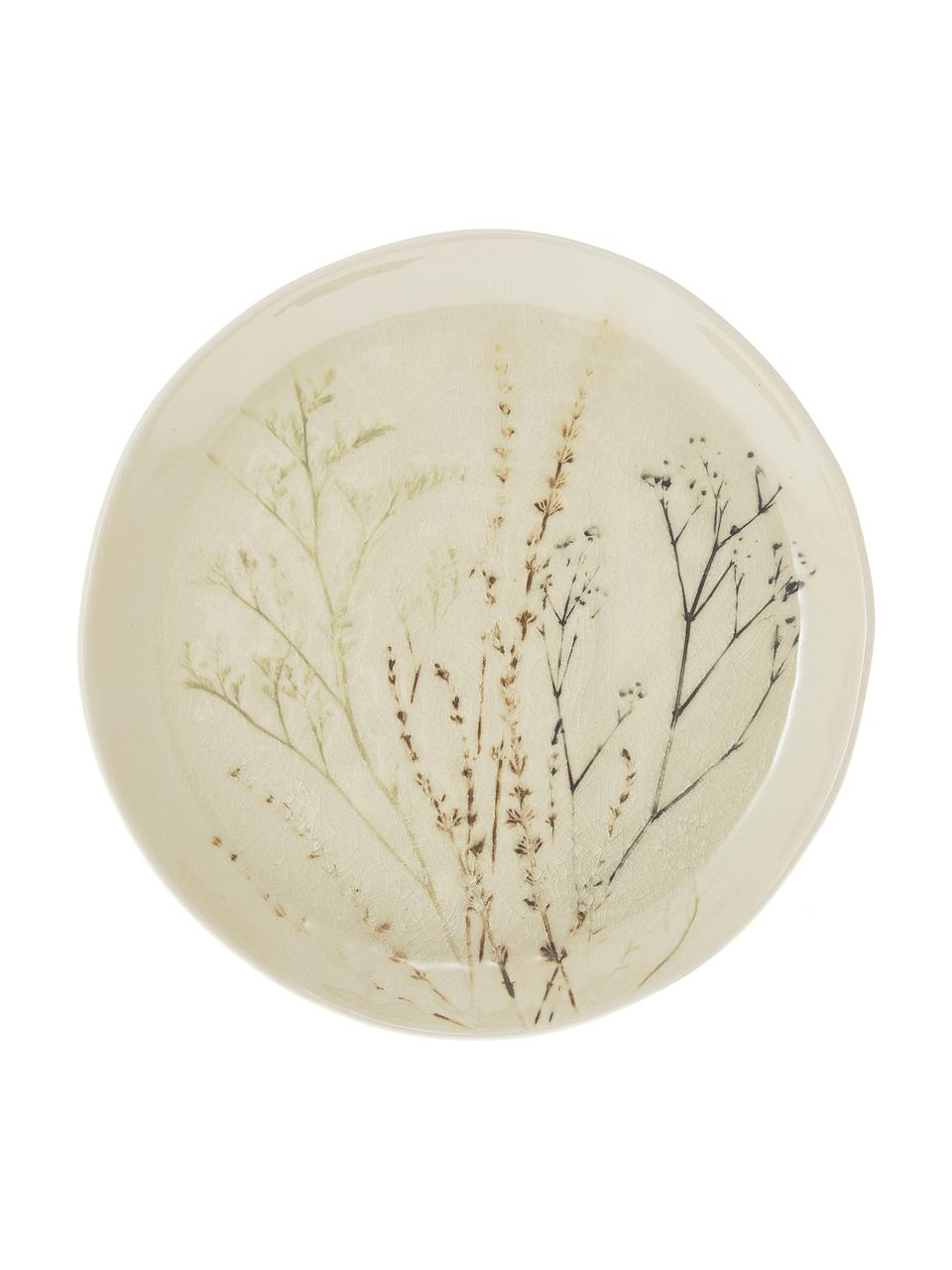 Plat de service artisanal avec émail réactif Bea, Grès cérame, Beige, Ø 28 cm