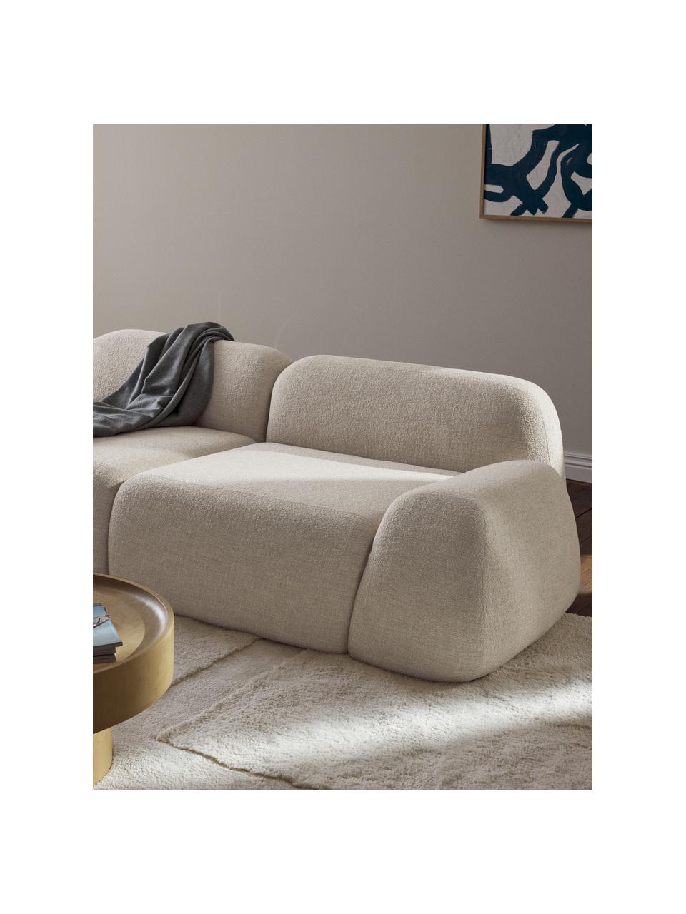 Modulares Sofa Wolke (3-Sitzer) aus Bouclé, Bezug: Bouclé (96 % Polyester, 4, Bouclé Hellbeige, B 256 x T 118 cm