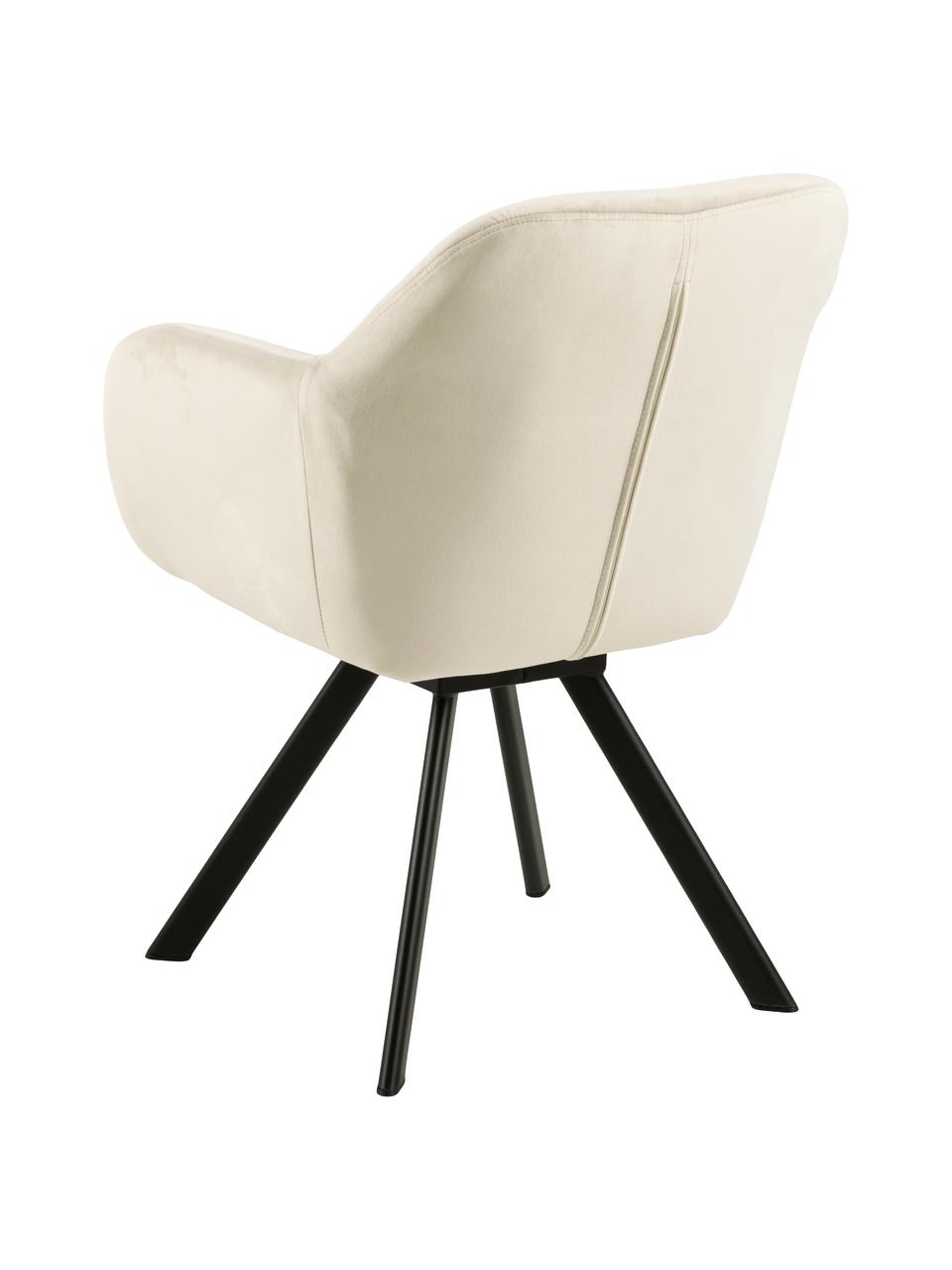 Chaise pivotante velours Lucie, Velours beige, larg. 58 x prof. 62 cm