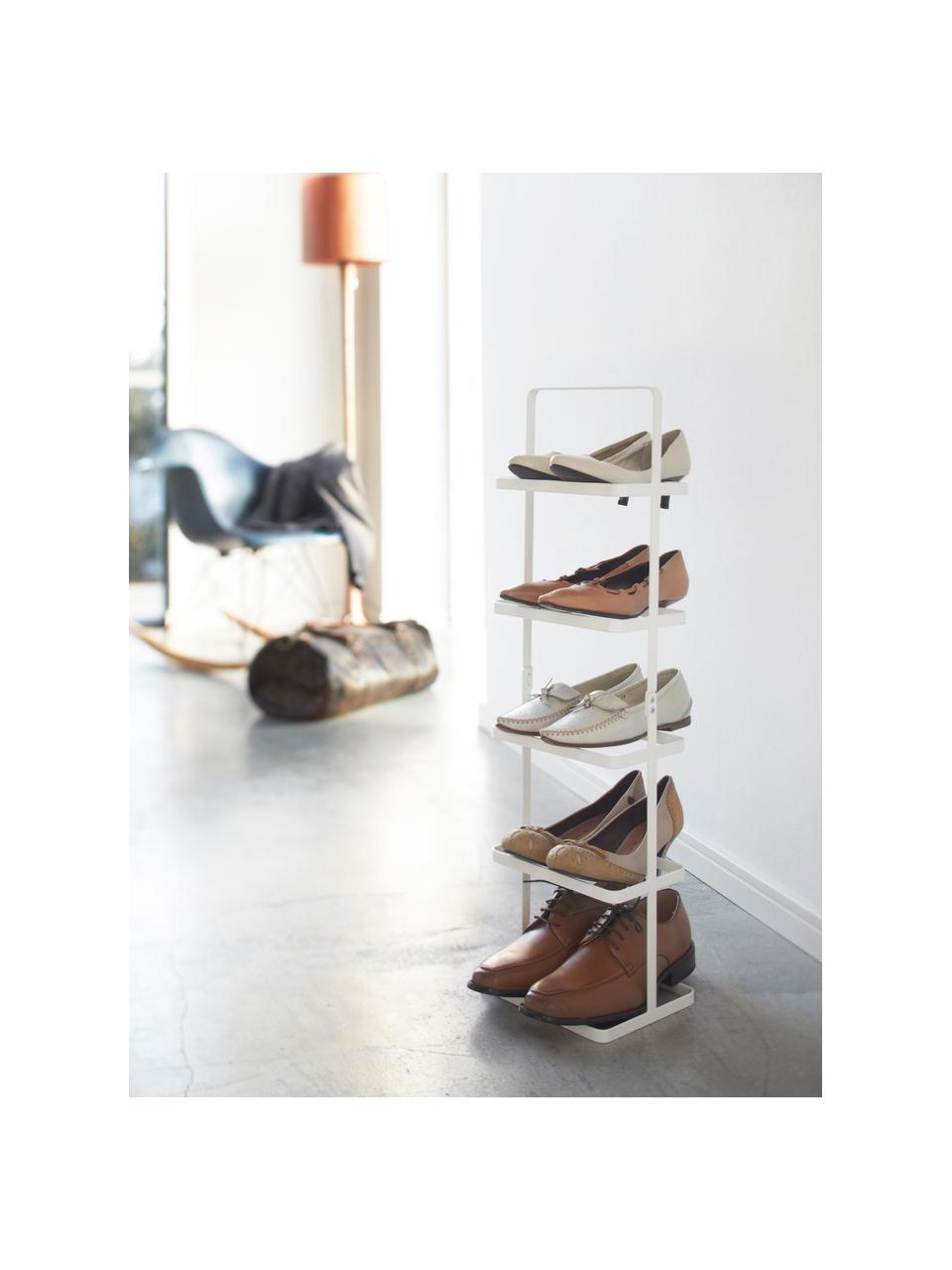 Schuhregal Tower aus Metall, Stahl, pulverbeschichtet, Weiss, B 22 x H 78 cm