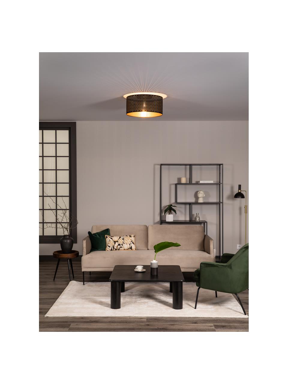 Lampa sufitowa Varillas, Czarny, odcienie złotego, Ø 48 x W 22 cm