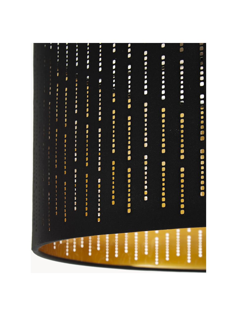 Plafoniera Varillas-Gold, Paralume: tessuto plastica, Struttura: acciaio, Nero, dorato, Ø 48 x Alt. 22 cm