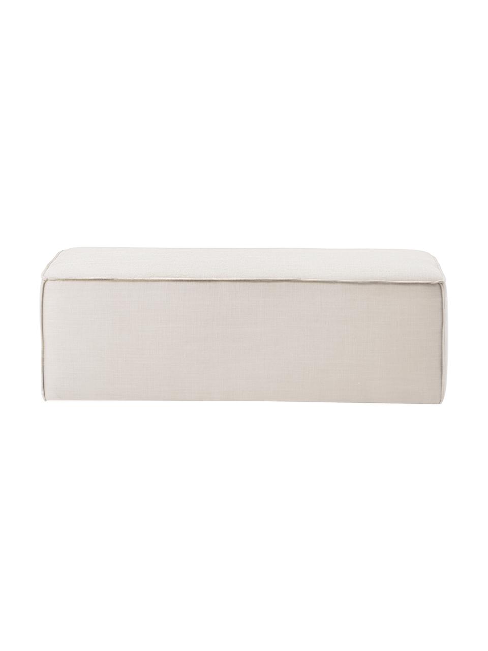 Panca imbottita Sanja, Rivestimento: 84% viscosa, 16% lino Il , Struttura: legno di pino massiccio, , Gambe: plastica, Tessuto beige chiaro, Larg. 122 x Prof. 54 cm