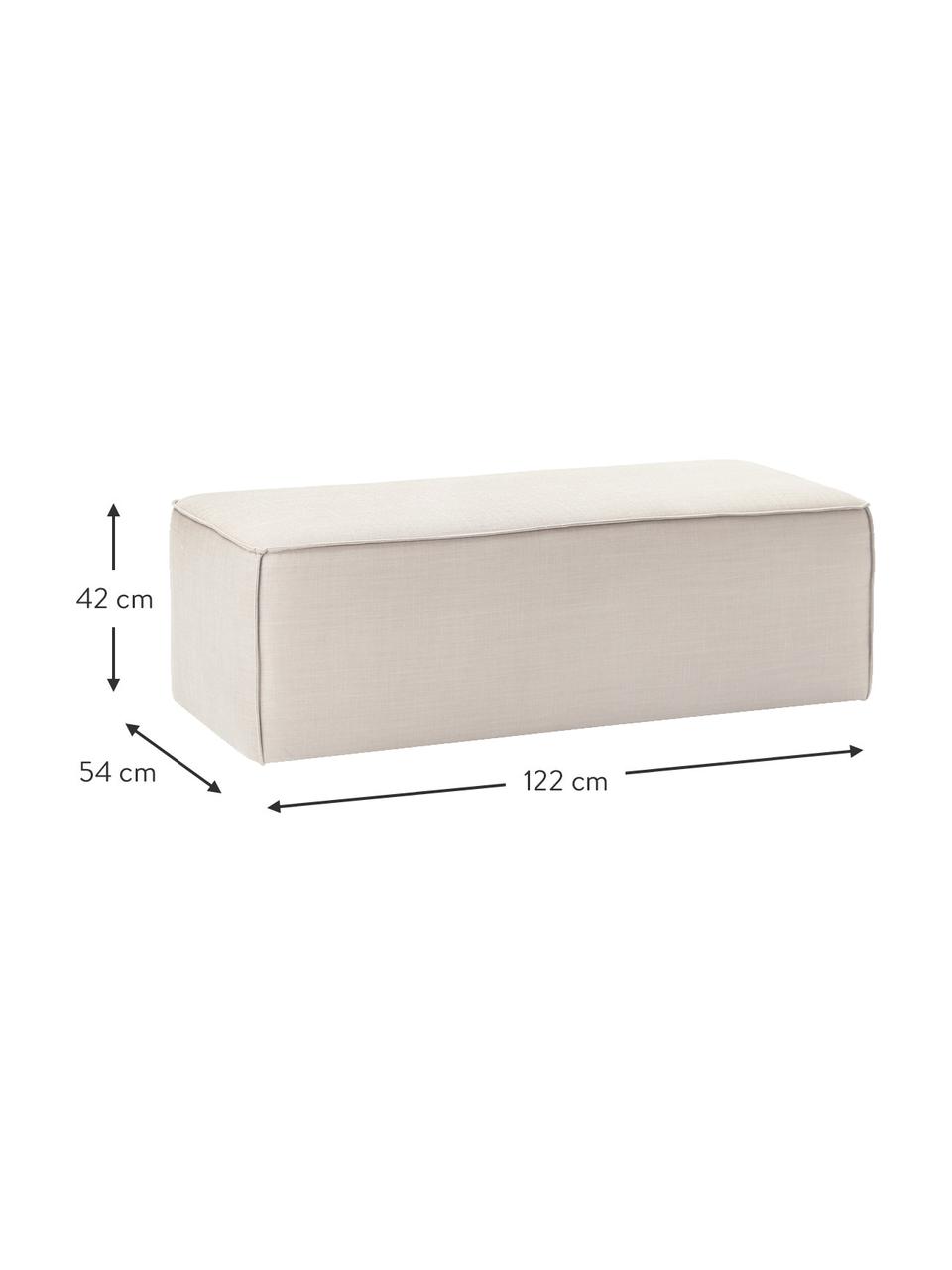 Gestoffeerde bank Sanja, Frame: massief grenenhout, multi, Poten: kunststof, Geweven stof lichtbeige, B 122 x D 54 cm