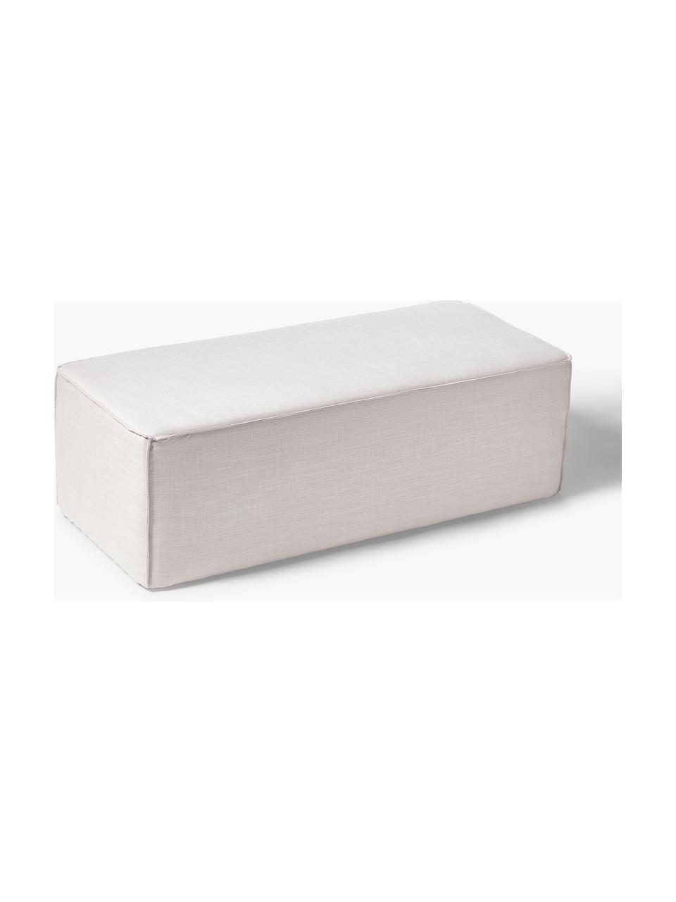 Banc rembourré Sanja, Tissu blanc crème, larg. 122 x prof. 54 cm