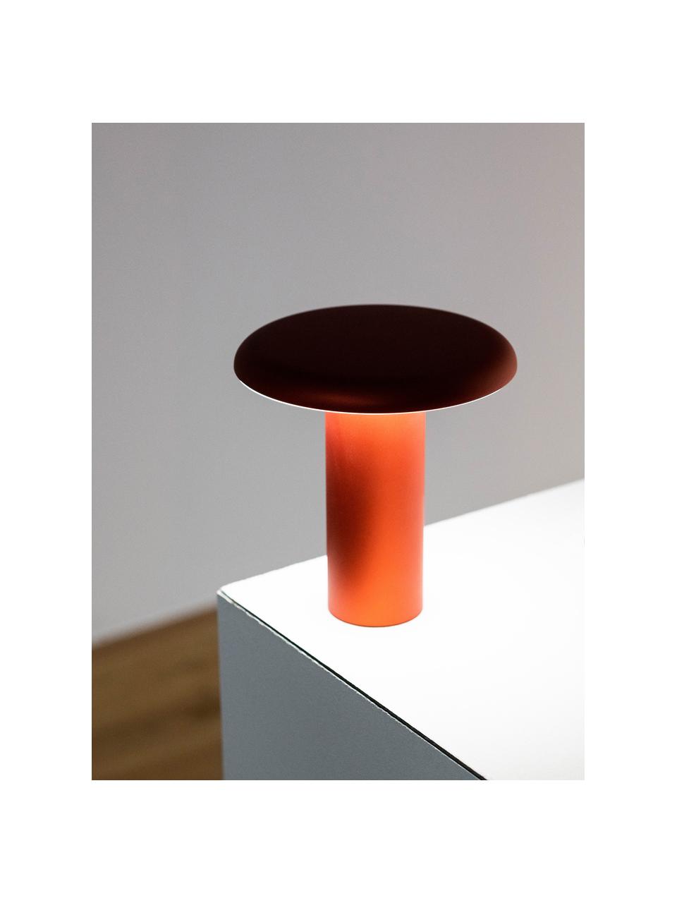 Malá prenosná stolová LED lampa Takku, stmievateľná, Potiahnutý kov, Červená, Š 18 x V 19 cm