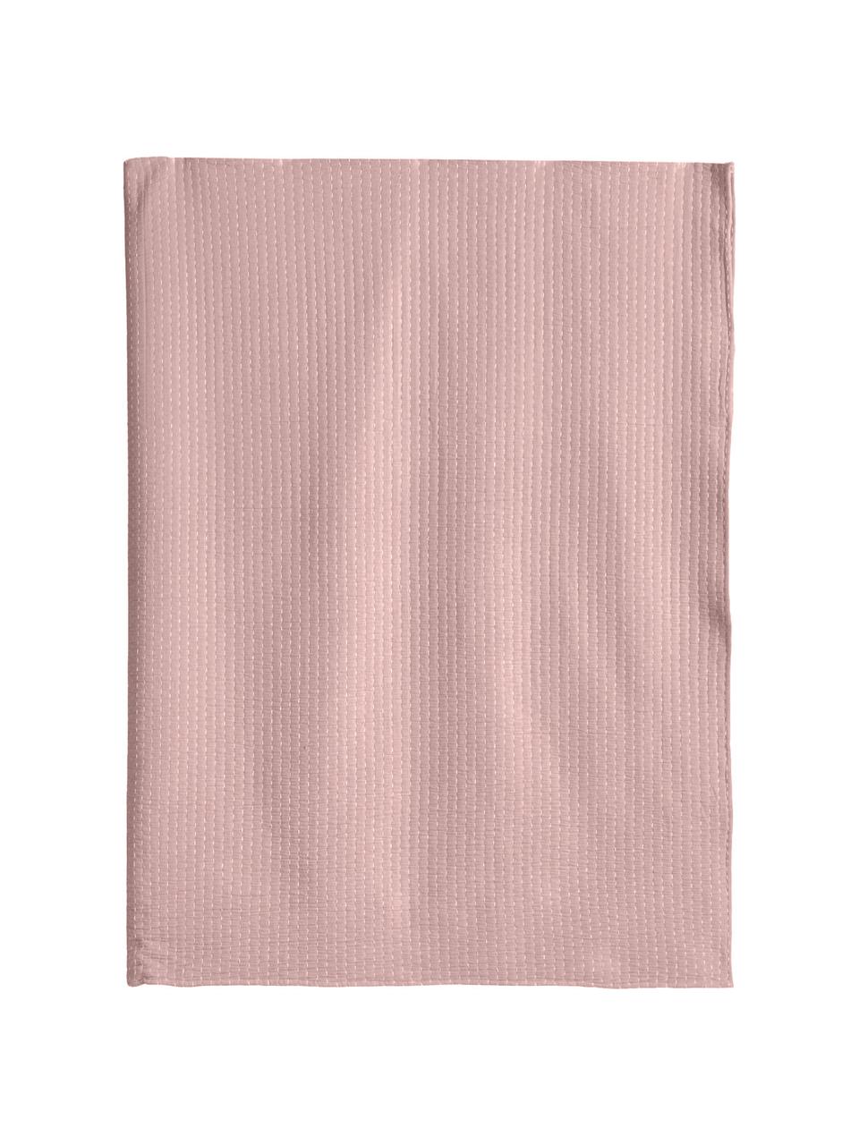 Bedsprei Agata in roze met siersteek, 100% katoen, Roze, 180 x 260 cm