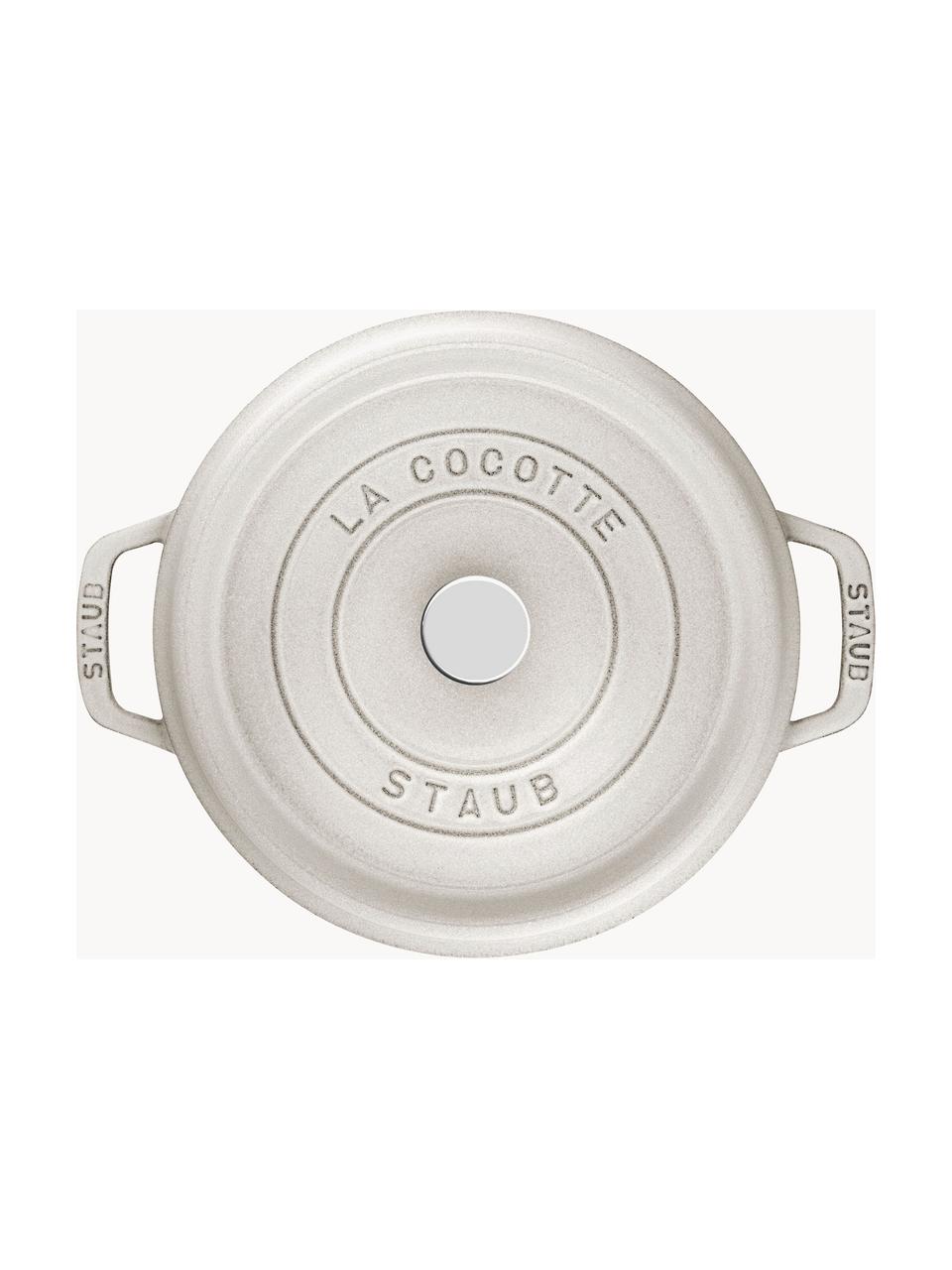 Kulatý pekáč z litiny La Cocotte, Smaltovaná litina, Světle šedá, lesklá, Ø 28 cm, V 18 cm