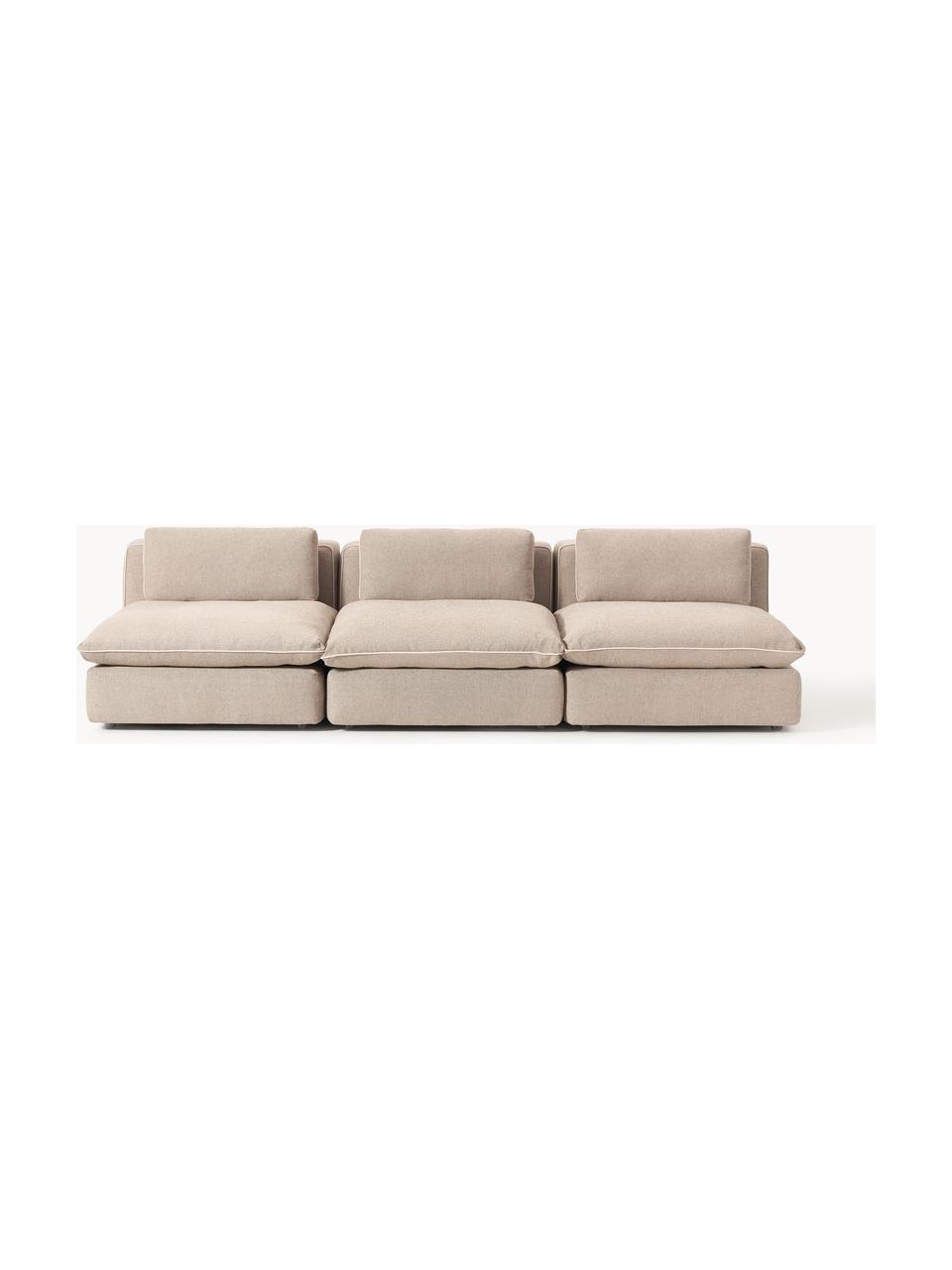 Modulares XL-Sofa Felix (3-Sitzer), Bezug: 100 % Polyester Der strap, Gestell: Massives Kiefern- und Fic, Füße: Kunststoff Dieses Produkt, Webstoff Beige, B 300 x T 140 cm