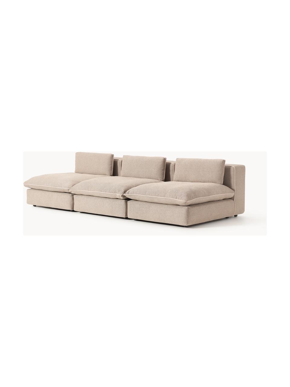 Modulares XL-Sofa Felix (3-Sitzer), Bezug: 100 % Polyester Der strap, Gestell: Massives Kiefern- und Fic, Webstoff Beige, B 300 x T 140 cm