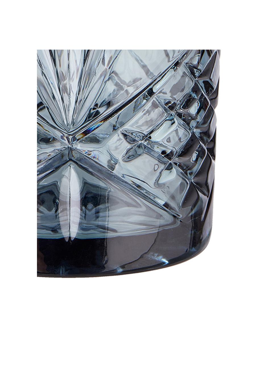 Vasos de cristal con relive Crystal Club, 4 uds., Vidrio, Gris, Ø 8 x Al 10 cm, 300 ml