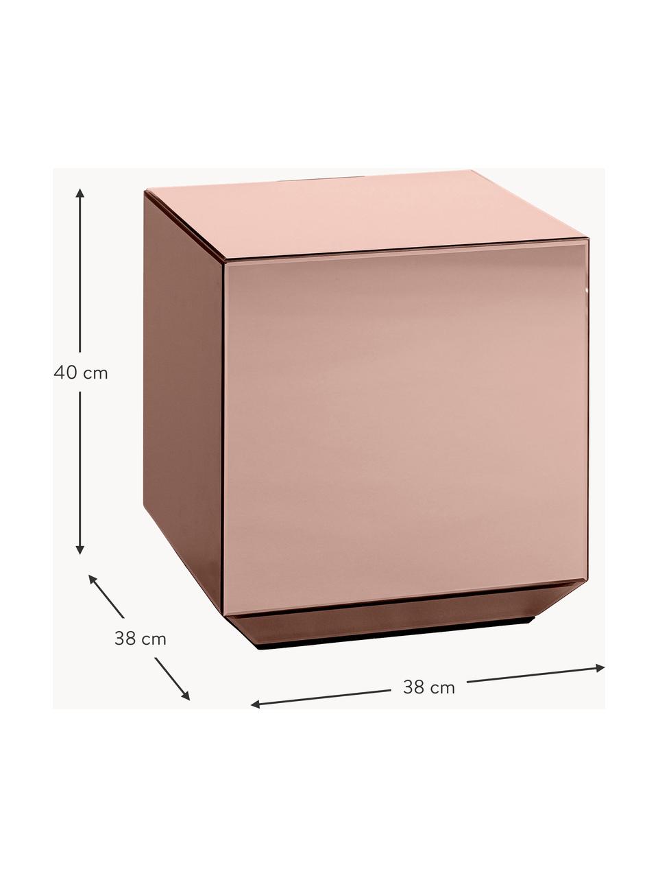 Tavolino da salotto Speculum, Pannello di fibra a media densità (MDF), lastra di vetro, Rosa, Larg. 38 x Prof. 38 cm