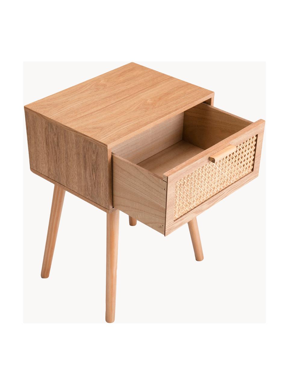 Noční stolek s vídeňskou pleteninou Romeo, Jasanové dřevo, Š 40 cm, V 56 cm