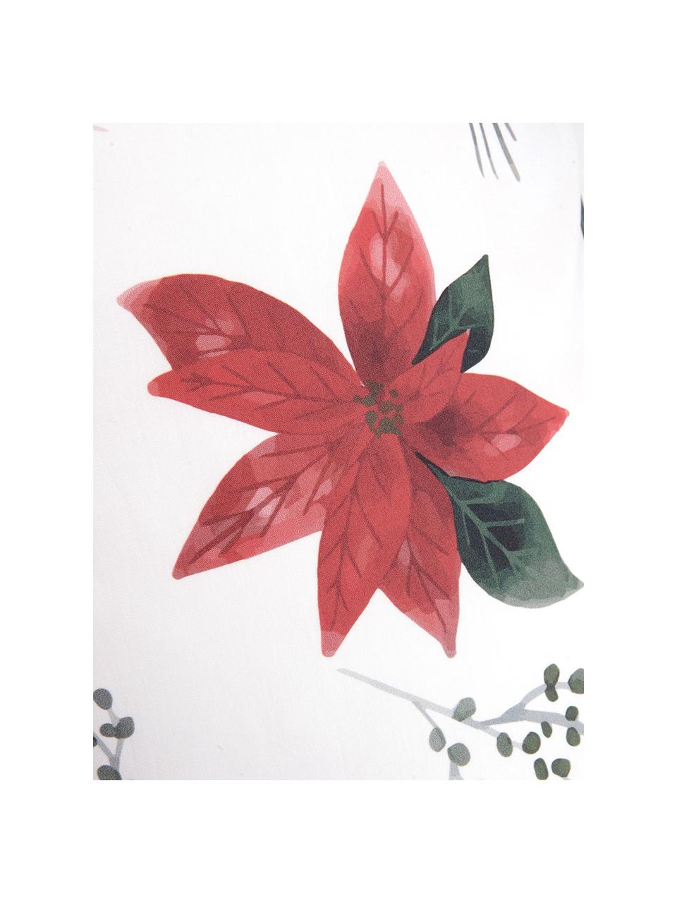 Baumwollperkal-Kissenbezüge Carol mit Amaryllis Print, 2 Stück, Webart: Perkal Perkal ist ein fei, Weiss, Rot, Grün, 40 x 80 cm