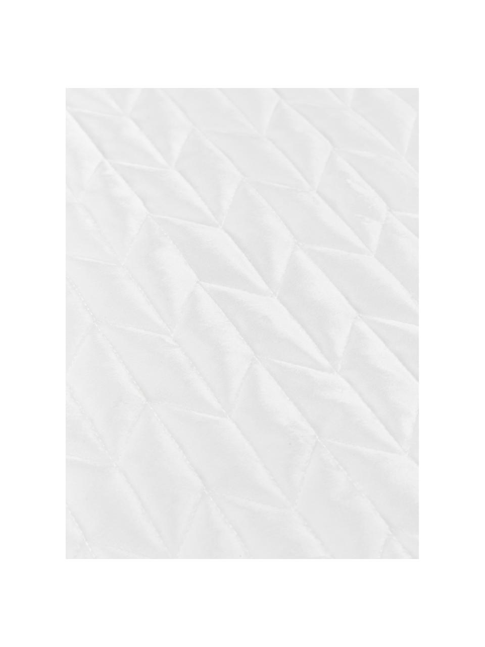 Copriletto trapuntato in velluto Tily, 100% poliestere, Bianco, Larg. 180 x Lung. 260 cm  (per letti da 140 x 200)