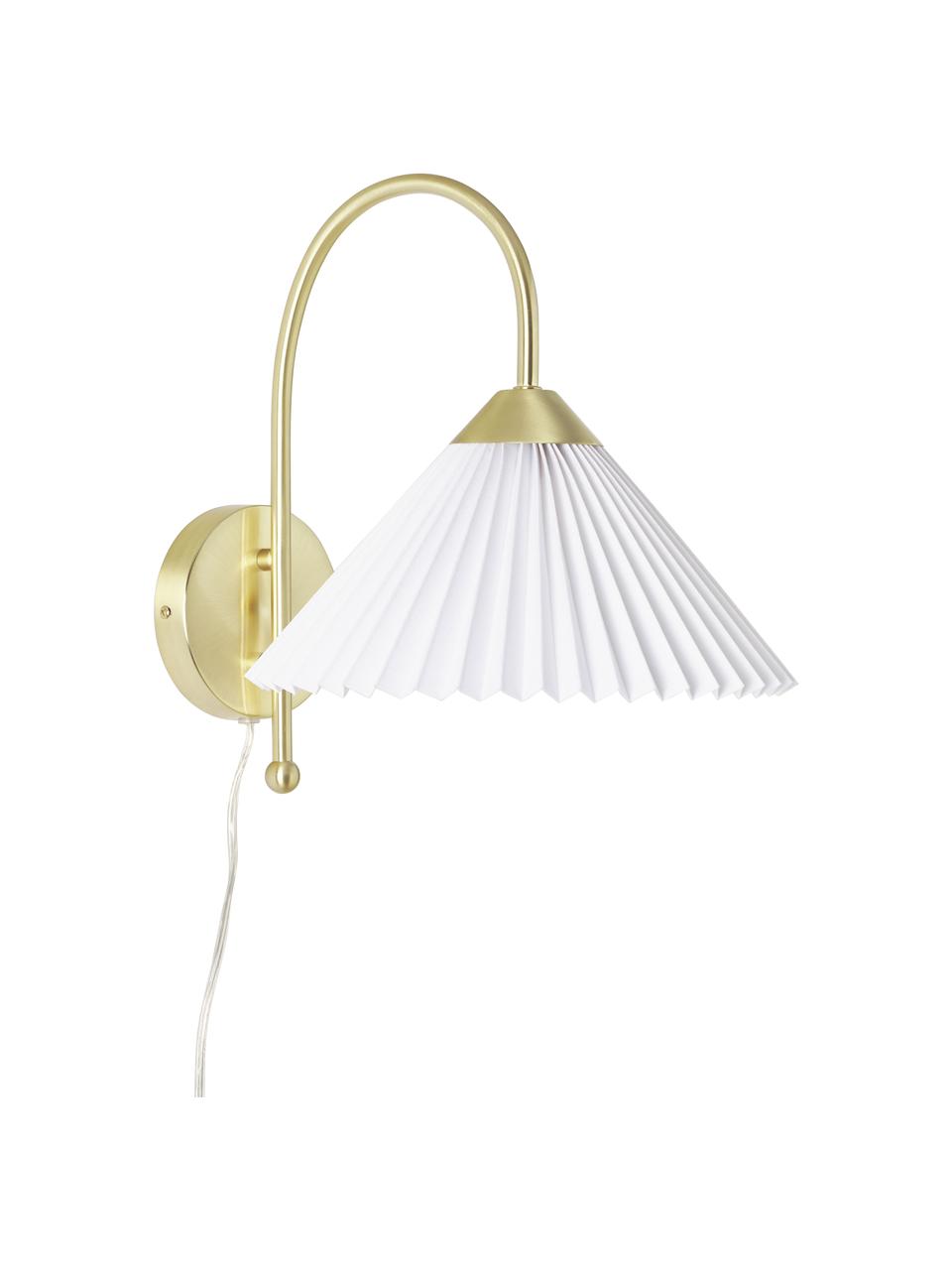 Nástenná lampa s ľanovým tienidlom Viens, Biela, Š 28 x D 200 cm