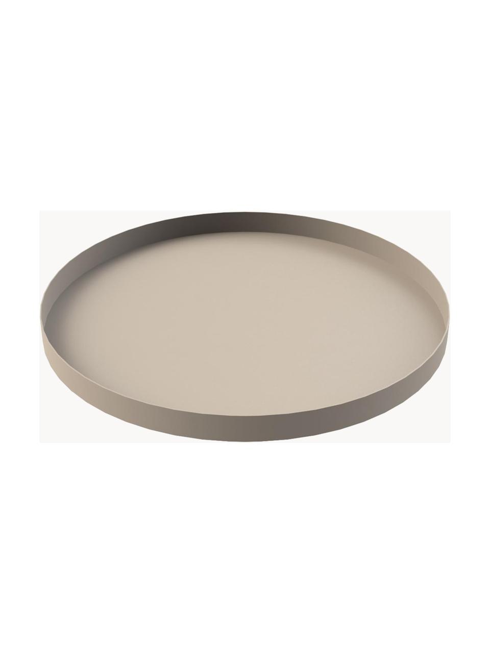 Rond decoratief dienblad Circle, Gepoedercoat edelstaal, Lichtbeige, Ø 40 x H 2 cm