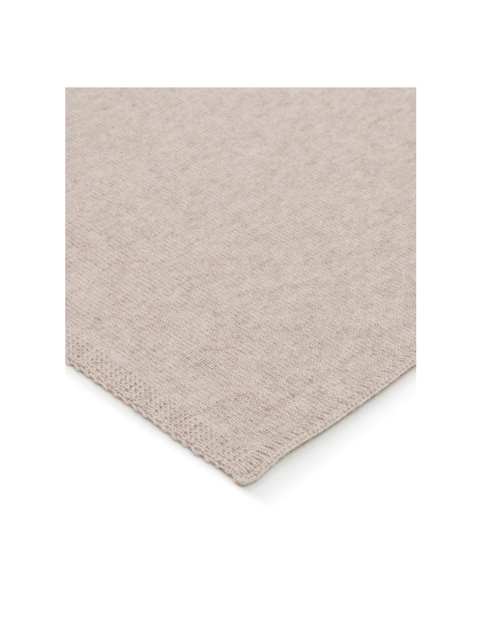 Fein gestrickte Cashmere-Decke Viviana in Beige, 70% Kaschmir, 30% Wolle, Beige, B 130 x L 170 cm