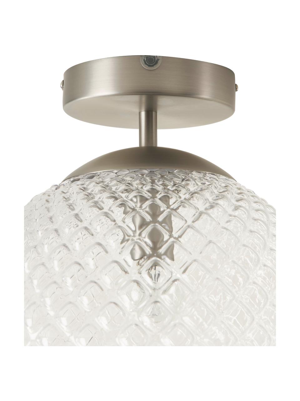 Malá stropná lampa zo skla Lorna, Priehľadná, odtiene striebornej, Ø 25 x V 30 cm