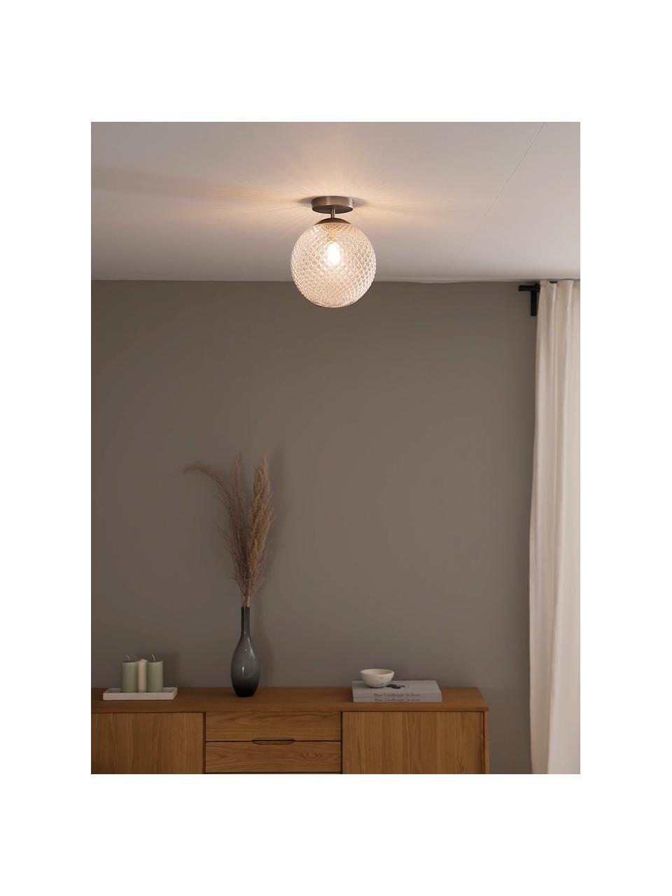 Lampa sufitowa ze szkła Lorna, Transparentny, odcienie srebrnego, Ø 25 x W 30 cm