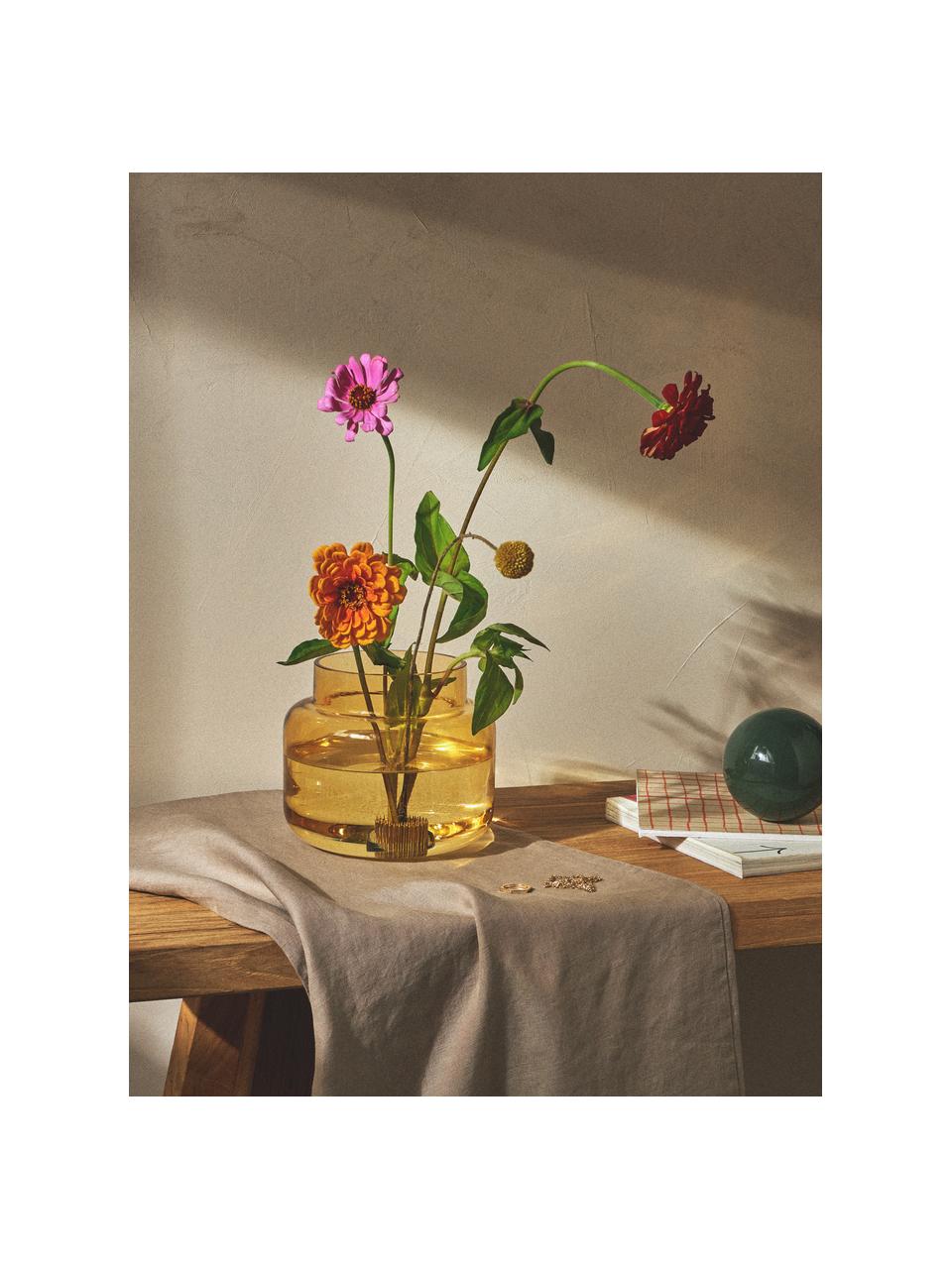 Glas-Vase Lasse, Glas, Ocker, Ø 16 x H 14 cm