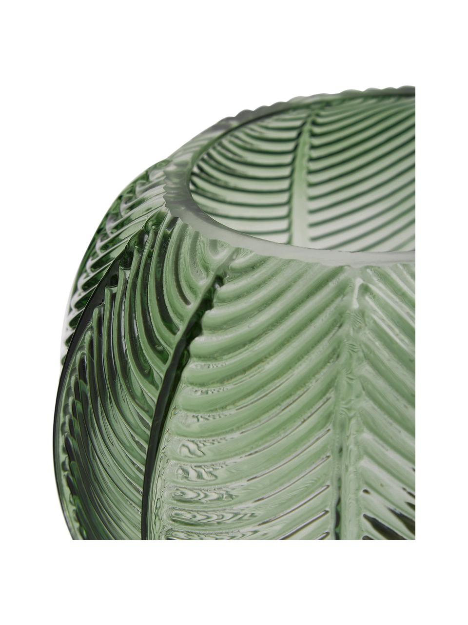 Vaso a sfera in vetro verde con base dorata Mickey, Vaso: vetro, Verde, dorato, Ø 20 x Alt. 21 cm